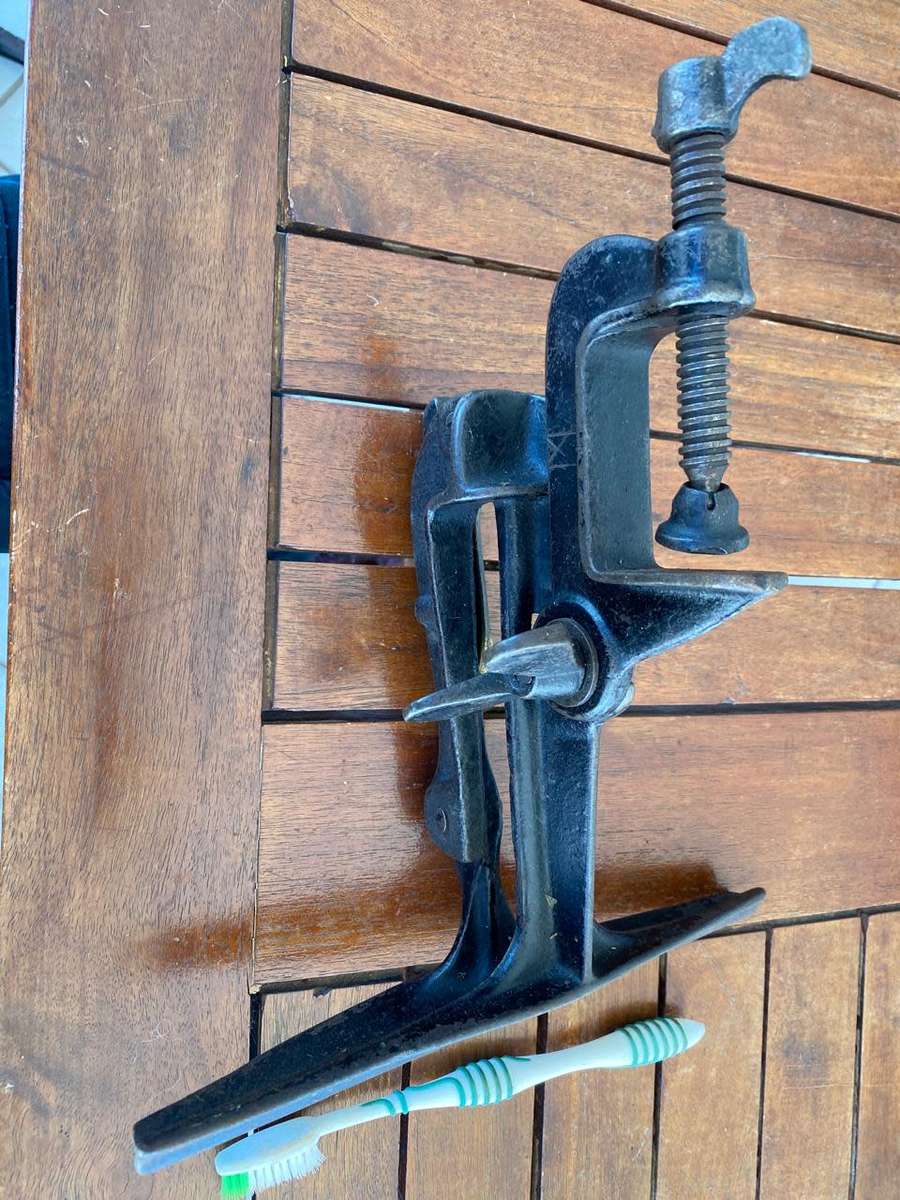 Japaned Saw Vice. Adjustable Angle With a Bench Clamp.