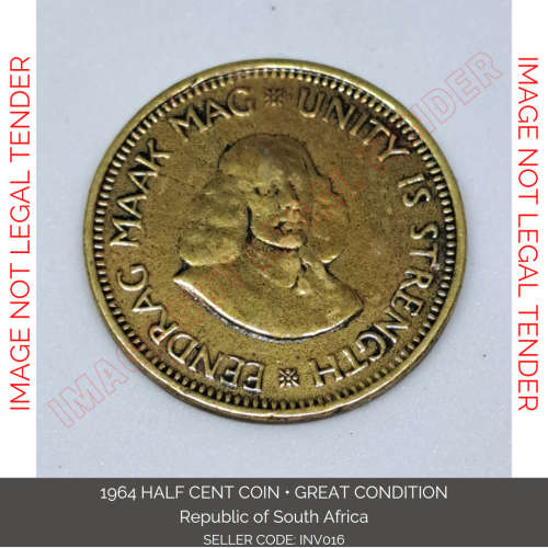 1964 HALF CENT COIN REPUBLIC OF SOUTH AFRICA