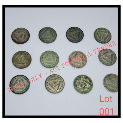 LOT OF THREE PENCE SOUTH AFRICAN COINS ASSORTED RANGING 1942-1959