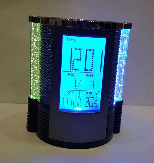 PEN HOLDER WITH ALARM CLOCK &  LIGHTS