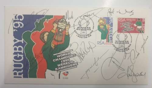 RWC 1995 FDC signed by Springboks