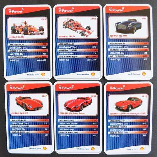 Shell V-Power Ferrari Trading Card - (81 Various cards)