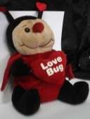 A Black and Red Love bug- with a red heart with the words love bug on it-(+- 20 cm High)