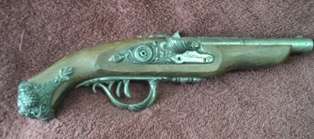 Pistol Flintlock pistol dueling grey. Replica non functional Madrid 1820