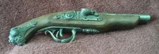 Pistol Flintlock pistol dueling grey. Replica non functional Madrid 1820