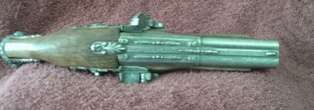 Pistol Flintlock pistol dueling grey. Replica non functional Madrid 1820