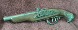 Pistol Flintlock pistol dueling grey. Replica non functional Madrid 1820