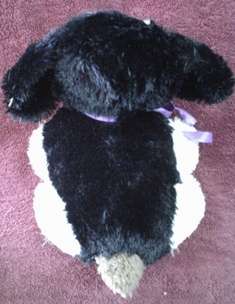 Plush Toy - Black & White Dog Teddy +-19cm