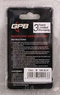 Replacement NB-2L / NB-2LH Battery Pack for Canon EOS 350D 400D Powershot G9 S70 S80
