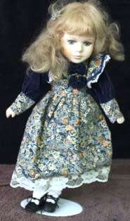 Porcelain Doll  - +/- 37 cm - With Stand