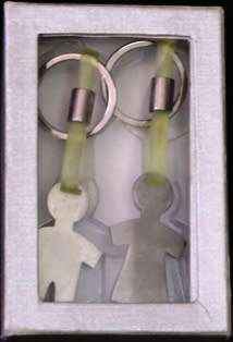 Key Rings - His and Hers (L) 9.5 cm (W) 2.5 cm