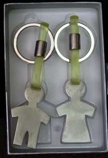 Key Rings - His and Hers (L) 9.5 cm (W) 2.5 cm