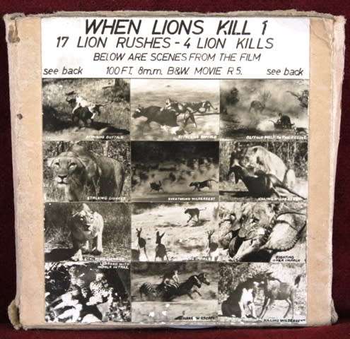 Vintage - 8mm B & W Film Reel - When lion kill 1