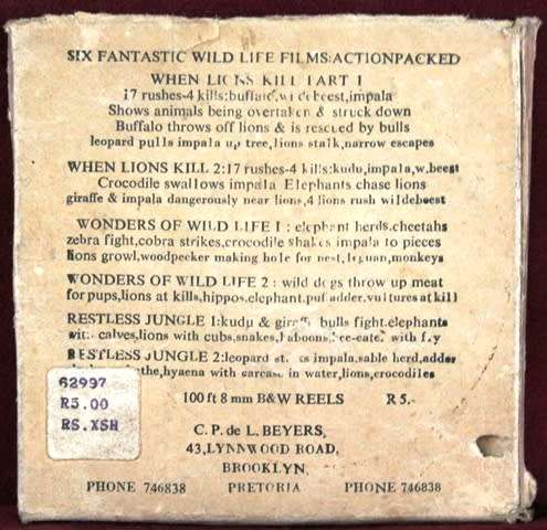 Vintage - 8mm B & W Film Reel - When lion kill 1