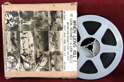 Vintage - 8mm B & W Film Reel - When lion kill 1