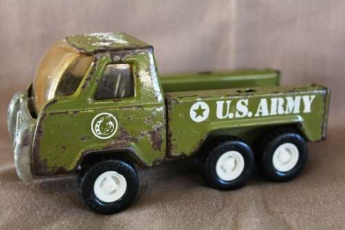 Tin Truck - US Army - Durgham Inc - Made in hong Kong - 13 cm