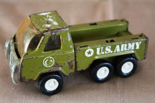 Tin Truck - US Army - Durgham Inc - Made in hong Kong - 13 cm