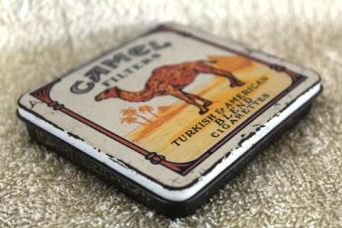 Collectible Tin Camel Filters Cigarette Tin  - 9 x 8 x 1.5 cm