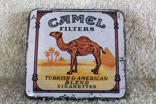 Collectible Tin Camel Filters Cigarette Tin  - 9 x 8 x 1.5 cm