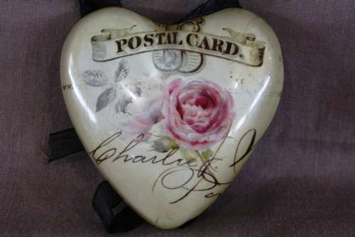 Postal card Heart pendant for the wall - 8 x 8 cm