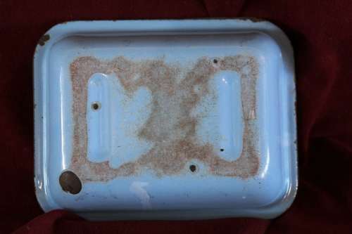 Blue Enamel Soap Dish - 13.5x10x3.5cm