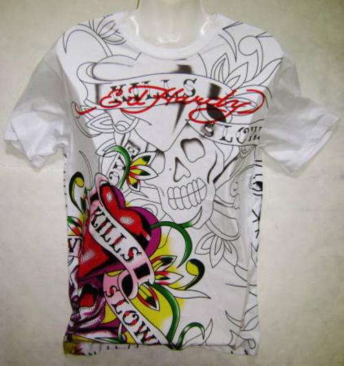 LARGE - ED HARDY ( By Christian Audigier ) - Men's T - Shirt ( Original )