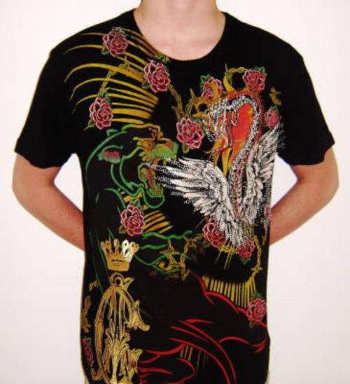Medium - ED HARDY ( By Christian Audigier ) - Men's T - Shirt ( Original )