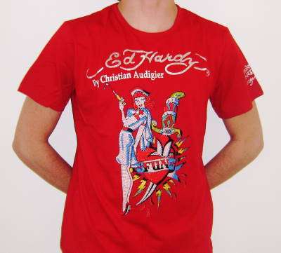 Medium - ED HARDY ( By Christian Audigier ) - Men's T - Shirt ( Original )