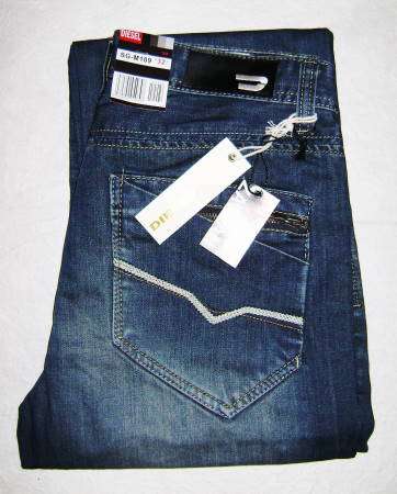 ( Size 32 )( New Style ) - Mens Diesel 'ZATHAN'  Blue Jeans