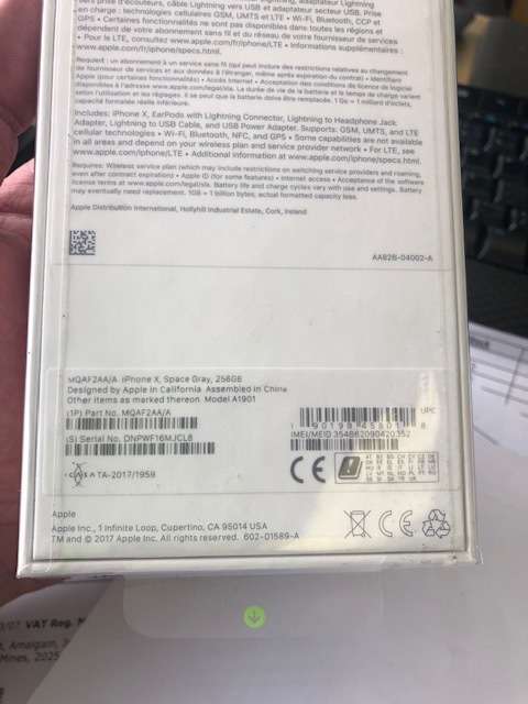 Apple iPhone X 256gb Sealed