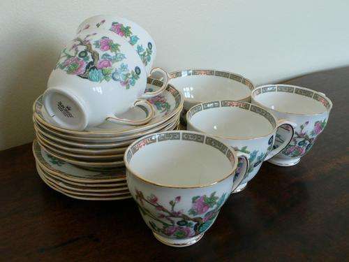 (17)PIECE DUCHESS BONE CHINA INDIAN TREE TEA SET - LOW START!!!