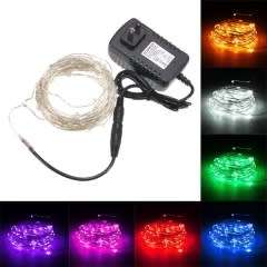 10M 100 LED Silver Wire Waterproof Fairy String Light Xmas Lamp With Adapter- multi-colour