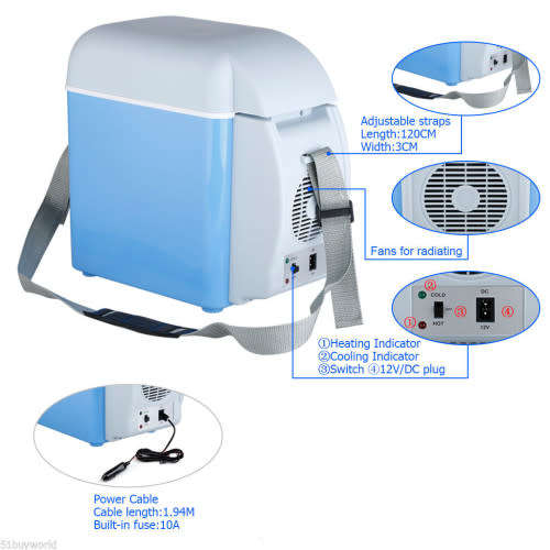 7.5L 12V Portable Fridge Cooler Warmer Car Truck Refrigerator Freezer Fridge