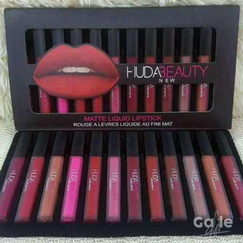 Huda Beauty Liquid Matte Lipstick  Set of 12 (Multi color)