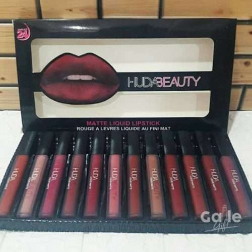 Huda Beauty Liquid Matte Lipstick  Set of 12 (Multi color)