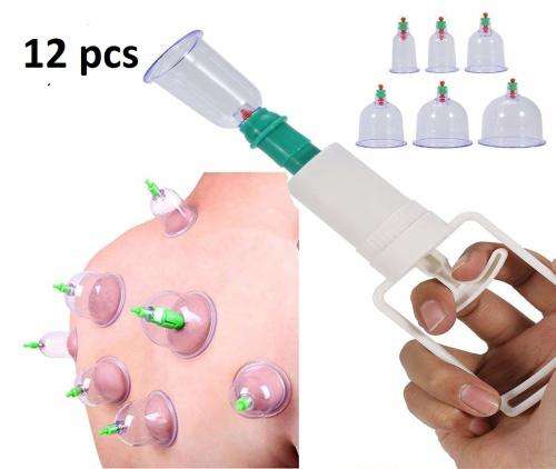 12PCS Chinese Vacuum Cupping Kit Pull Out a Vacuum Apparatus Therapy Set