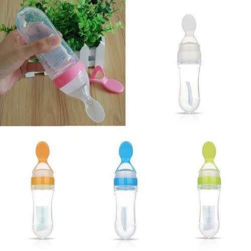 Baby Silicone Squeeze Feeding Bottle