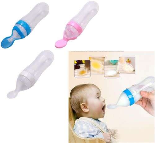 Baby Silicone Squeeze Feeding Bottle