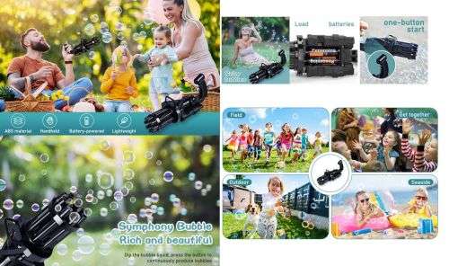 20cm 8 HOLE Gatling Electric Bubble Gun Machine -  mini size