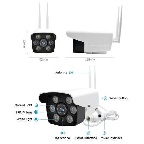 HD 1080P WiFi Security IP Camera CCTV IP66 Waterproof for Outdoor Indoor