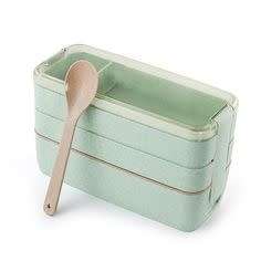 900ml Portable Lunch Box 3 Layer Wheat Straw Bento Boxes Microwave Dinnerware Food Storage Container