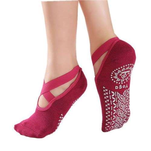 Non Slip Yoga Socks -  red colour