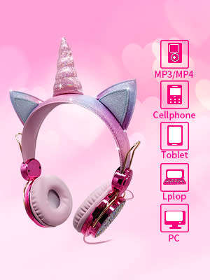wireless  Unicorn Headphones  for girls