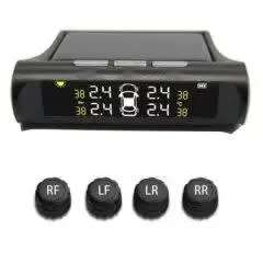 Wireless Solar Tyre Pressure Monitoring System TPMS with Black and White LED
