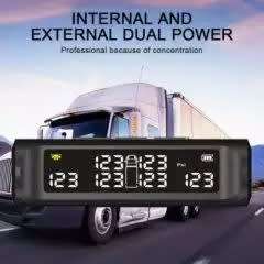 Wireless Solar Tyre Pressure Monitoring System TPMS with Black and White LED