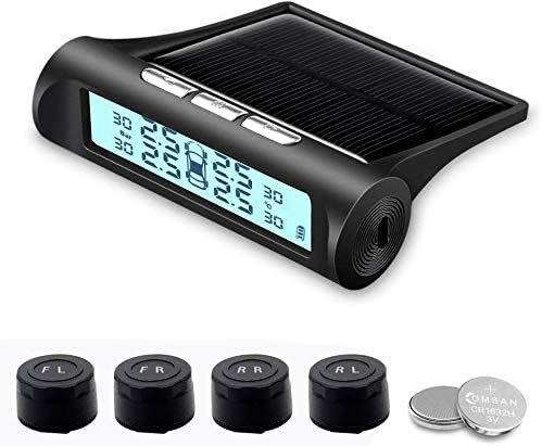 Wireless Solar Tyre Pressure Monitoring System TPMS with Black and White LED