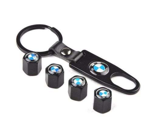 Fancy Tyre Valve Caps with Key Ring - BMW