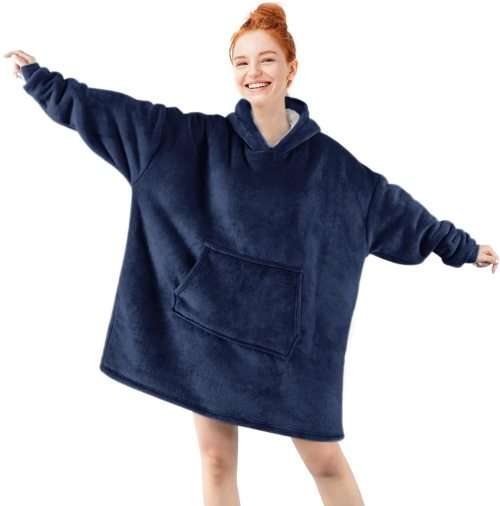 Hoodie Soft Warm Blanket - BLACK