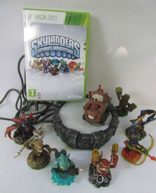 skylander figures + spyro game, infinity tow-mater tow truck and + power portal all for one bid