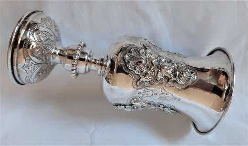 Amazing Antique looking Silver Plated Ornate Chalice/Goblet 18.5cm high, good condition.